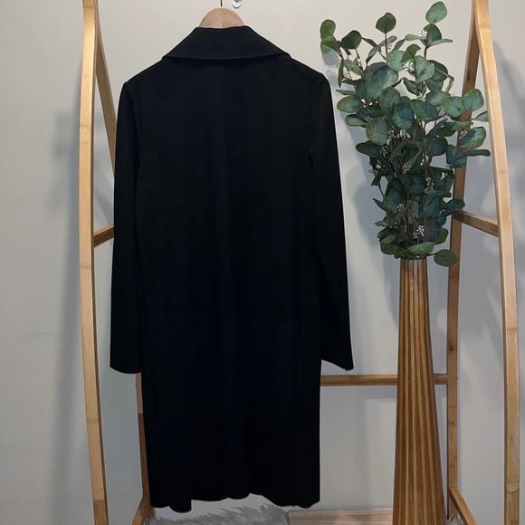 Zara Faux Suede Midi Black Coat - Picture 5 of 5